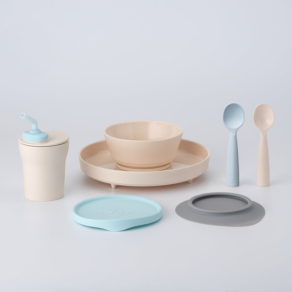 Miniware Little Foodie Meal Set - Vanilla + Aqua - lily & onyx