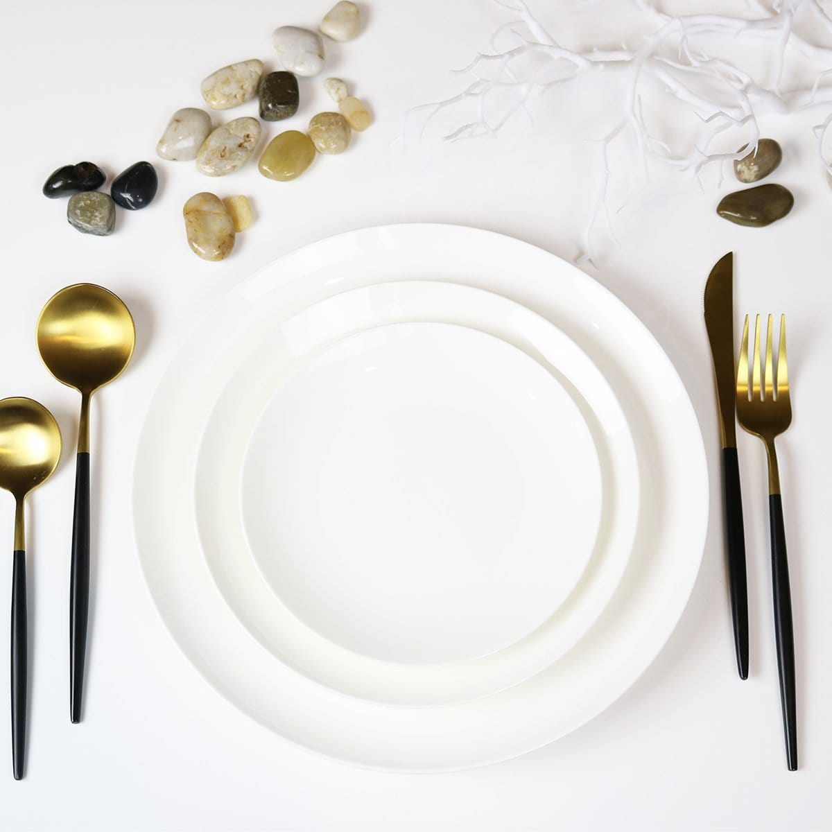 little white dish Angelic White Dinner Plates – Set of 4 | Fine Bone China Coupe