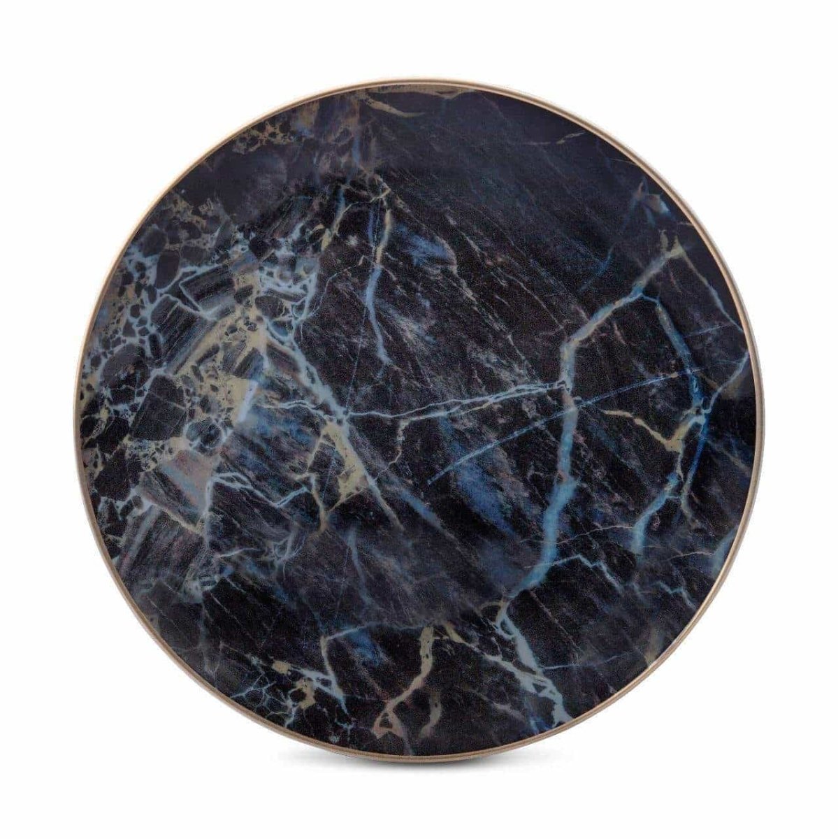 little white dish Black Marble Accent Salad Plate – Set of 4 | Fine Bone China with 14k Gold Rim