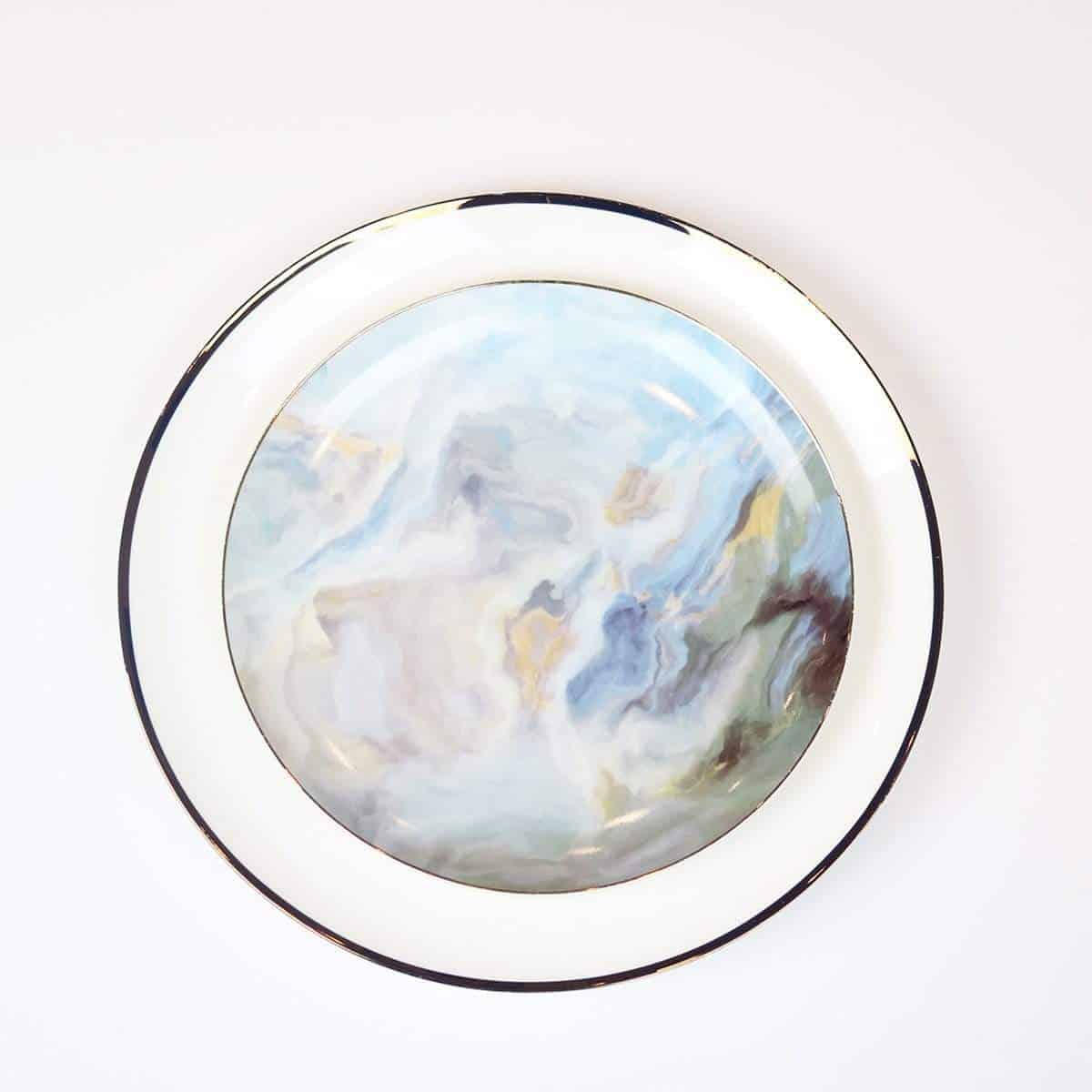 little white dish Blue Cloud Salad Plates – Set of 4 | Fine Bone China