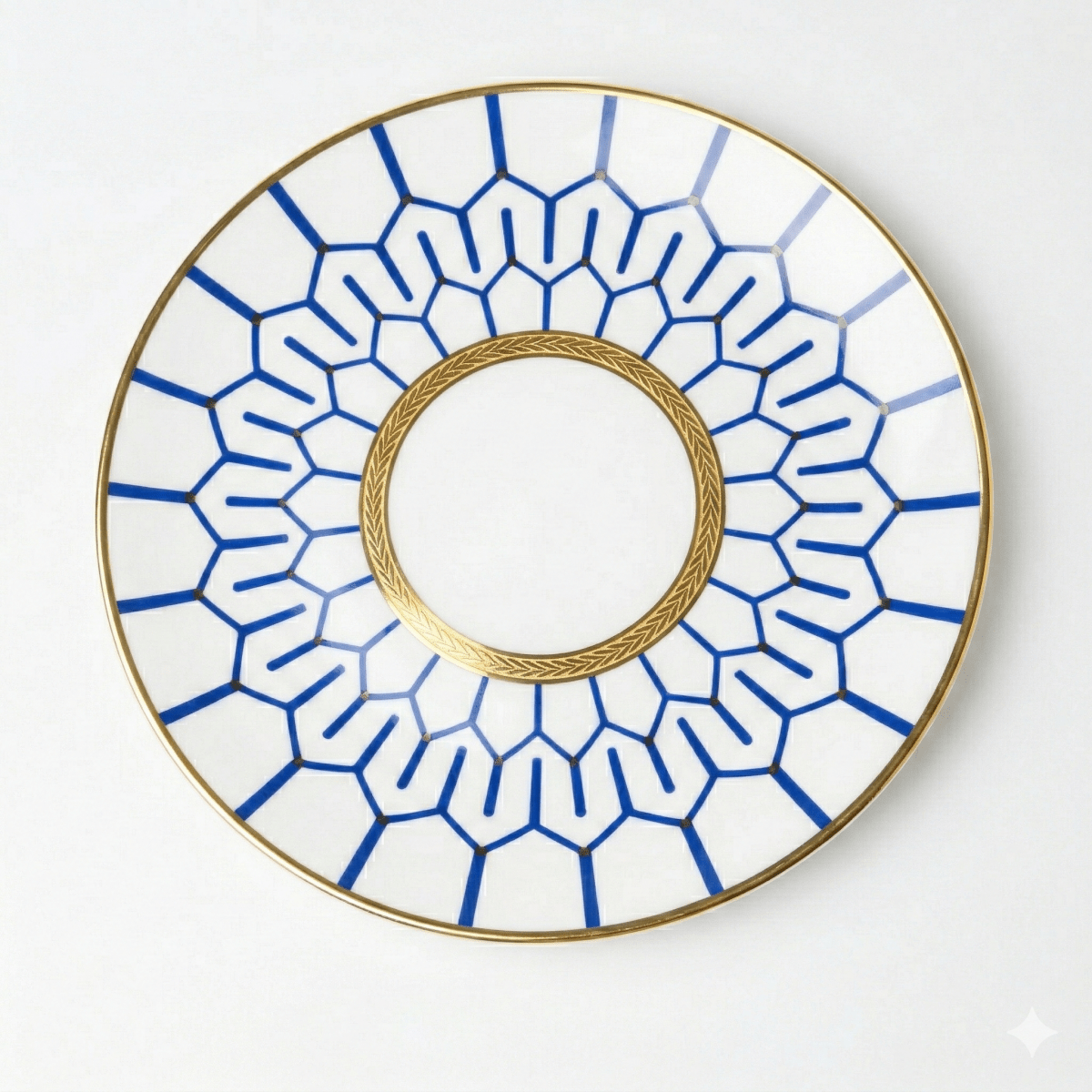 little white dish Blue Mosaic Accent Salad Plates – Set of 4 | Geometric Porcelain