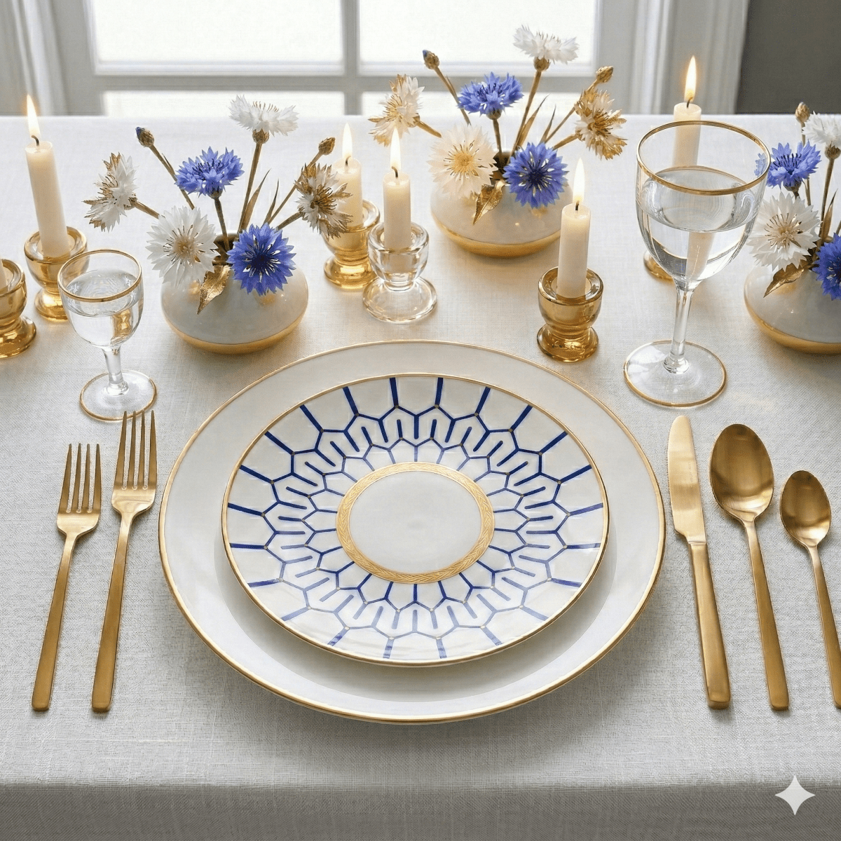 little white dish Blue Mosaic Accent Salad Plates – Set of 4 | Geometric Porcelain