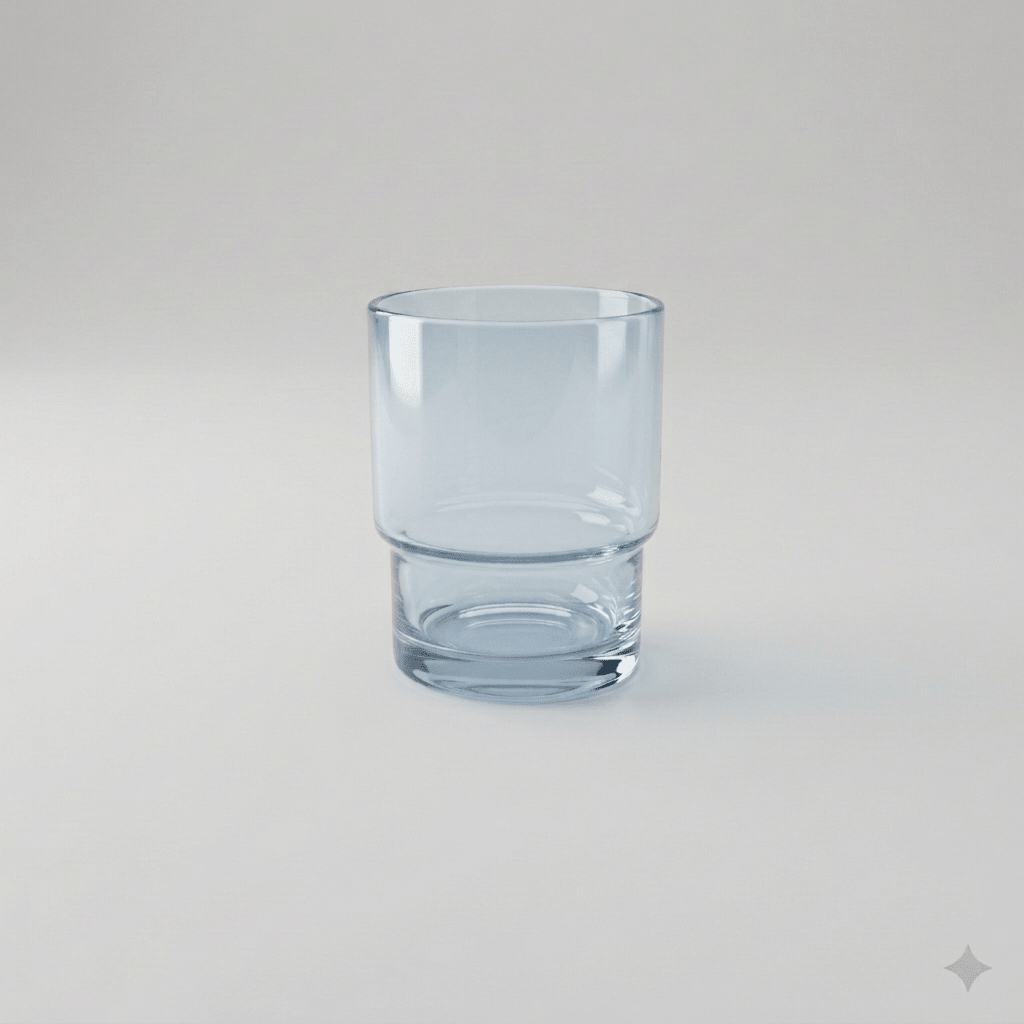 little white dish Blue Tint Rocks Glasses, Set of 4