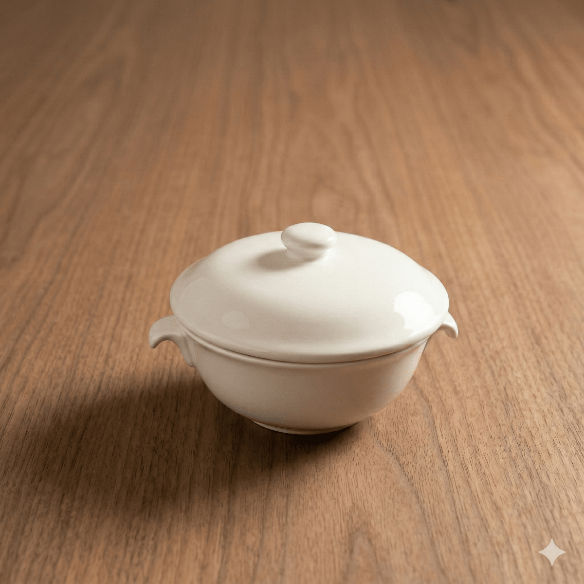 little white dish Carol Soup Bowl with Lid – Set of 4