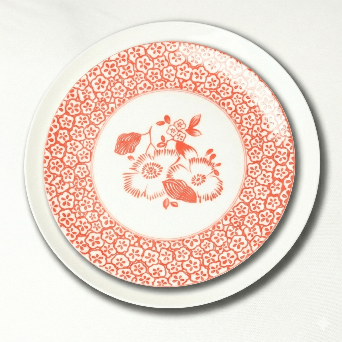 little white dish Coral Mosaic Accent Salad Plates – Set of 4 | White Porcelain
