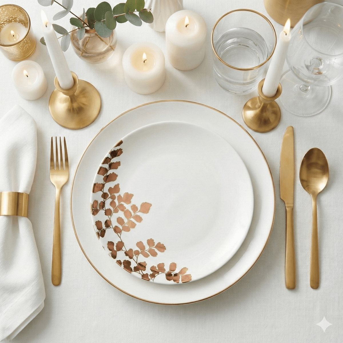 little white dish Gold Filigree Accent Salad Plates – Set of 4 | Metallic Porcelain