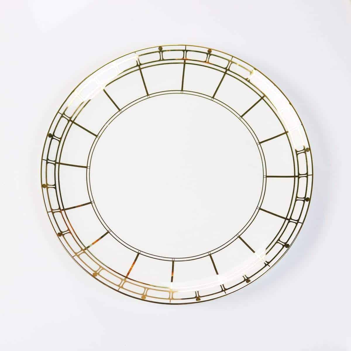 little white dish Gold Izmir Dinner Plates – Set of 4 | 14k Gold Fine China