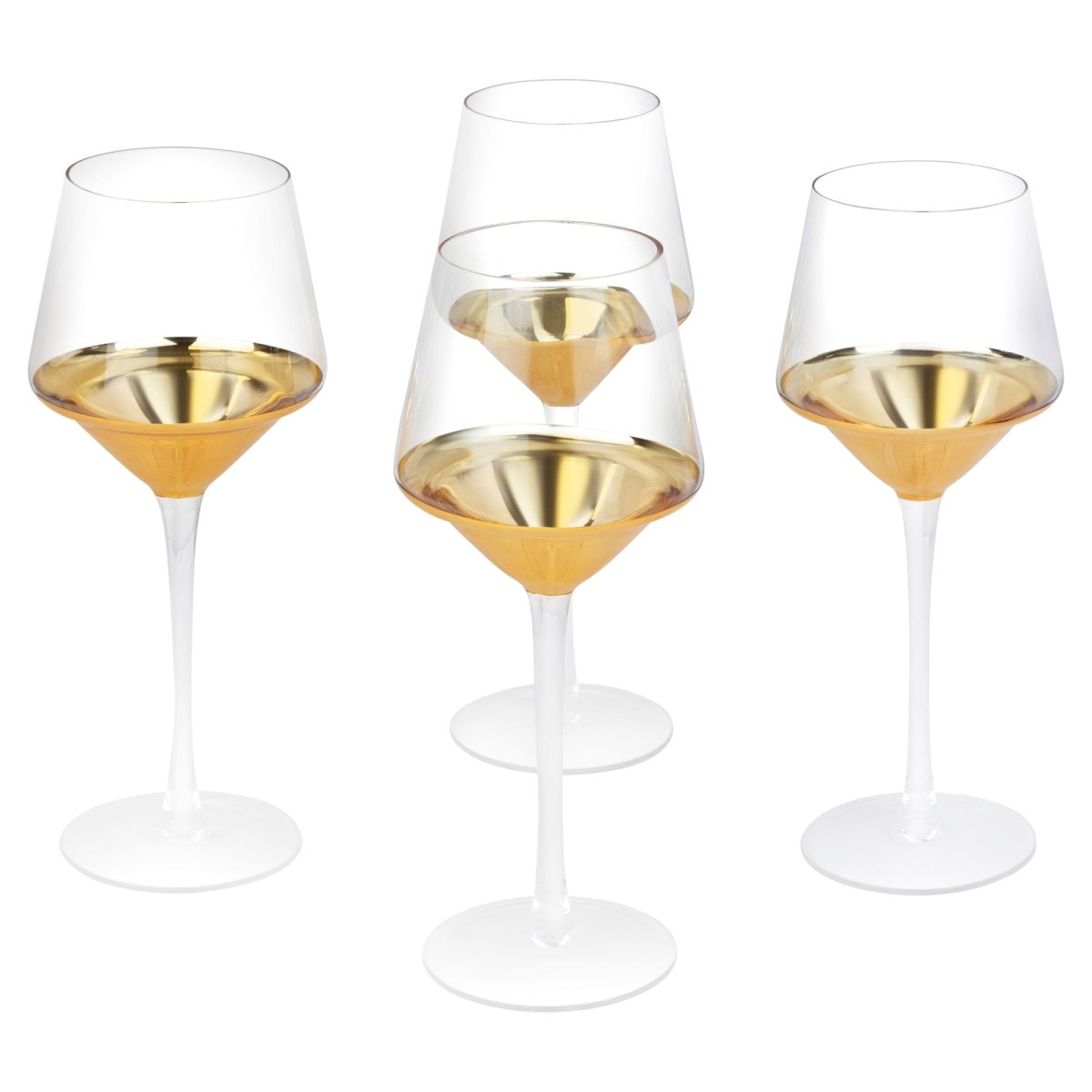 little white dish Gold Triangle Cocktail Glasses with Gold Filigree Base – Set of 4