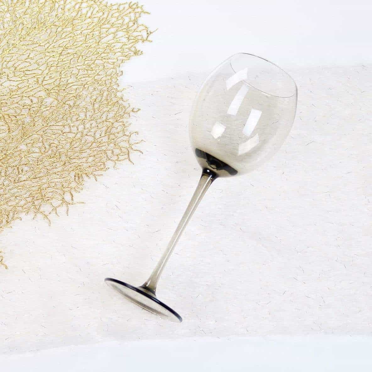 little white dish Modern Black Smoke Wine Glasses – Set of 4