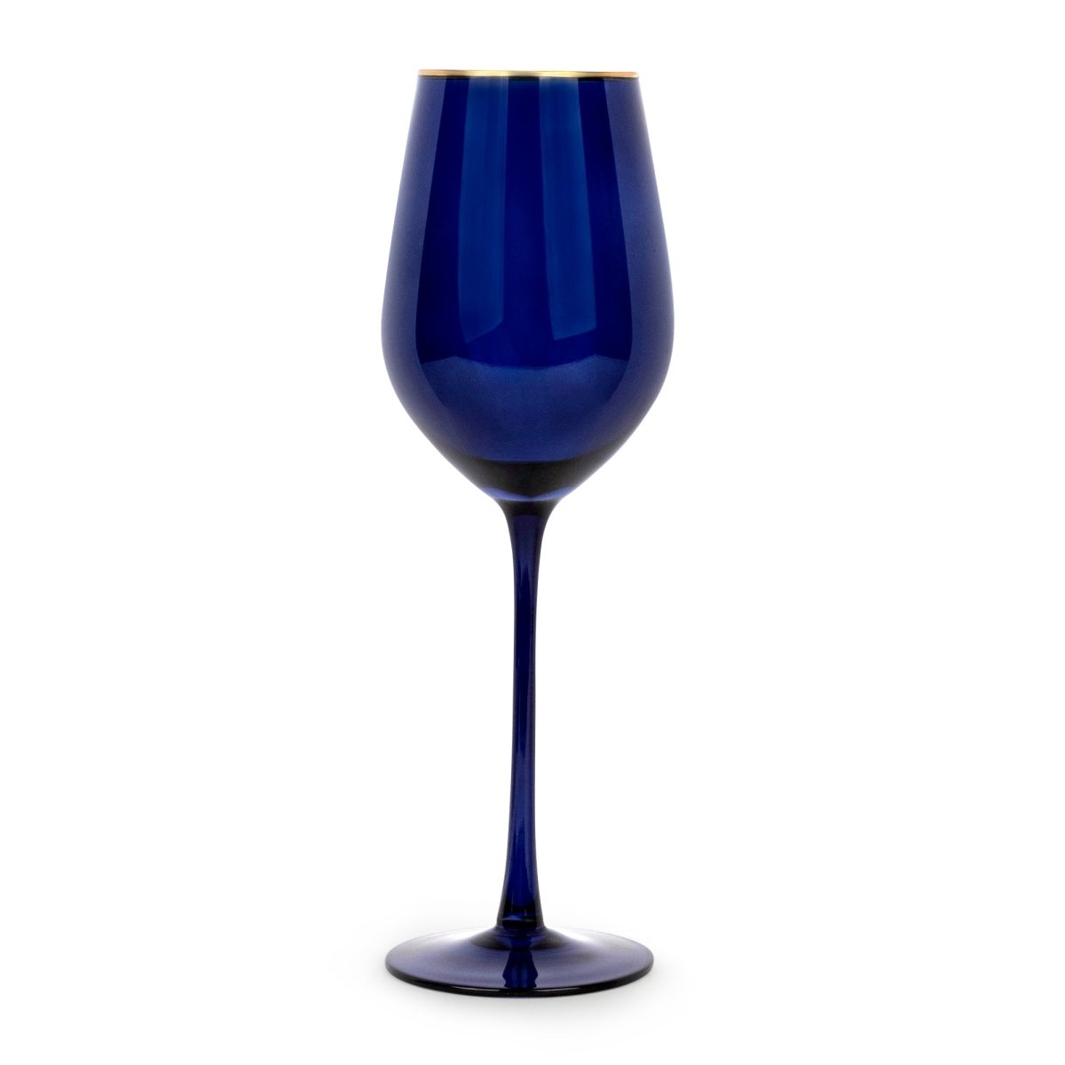 little white dish Navy Gloss Wine Glasses with Gold Rim – Set of 4