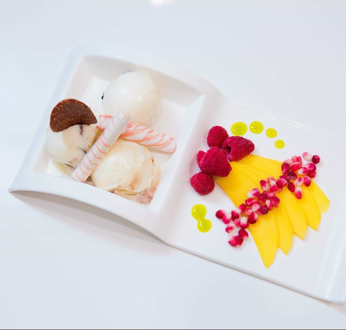 little white dish Sectional Salad Plates – Set of 4 | Fine Bone China with Square Compartment