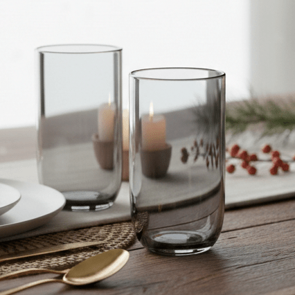 little white dish Smoke Tall Tumbler Glasses – Set of 4 | Smoked Glassware