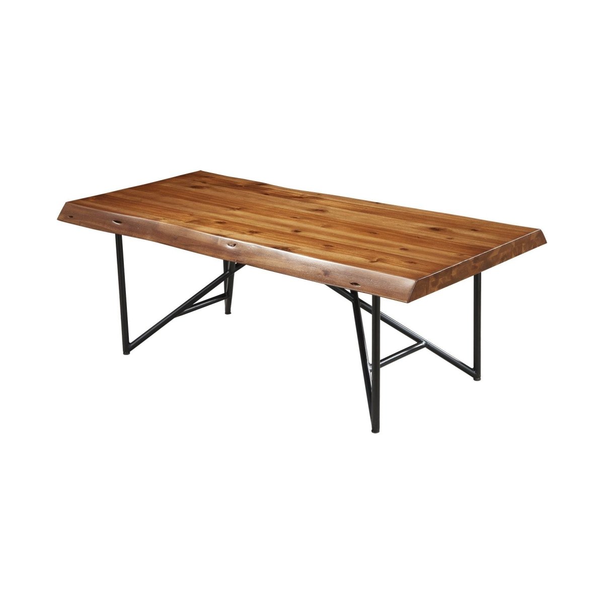 Alpine Furniture Live Edge Coffee Table, Light Walnut - lily & onyx