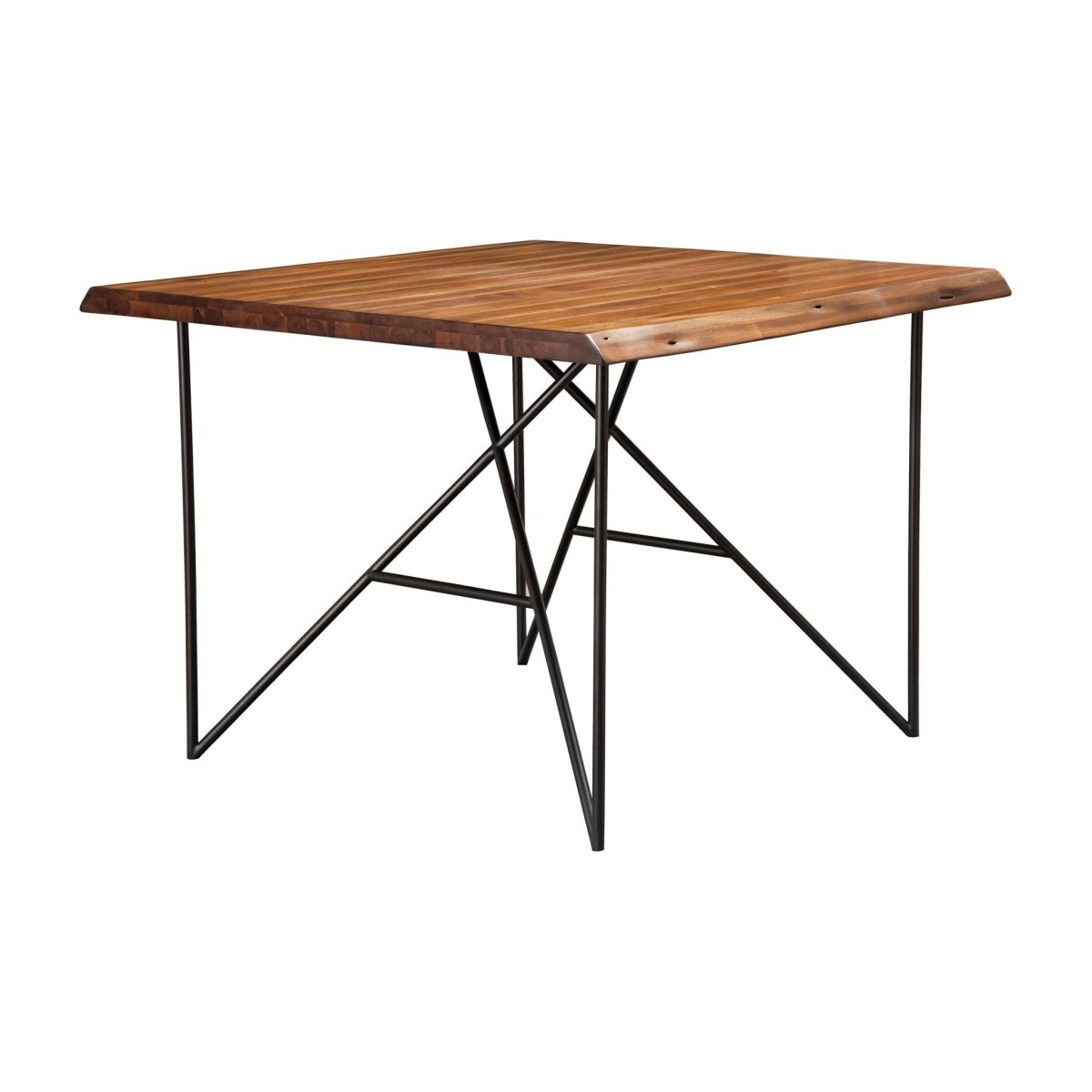 Alpine Furniture Live Edge Pub Table, Light Walnut - lily & onyx