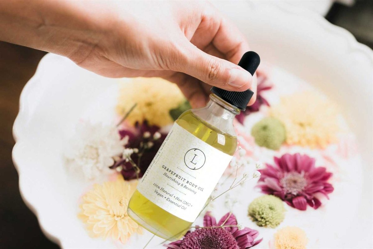 Lizush Grapefruit Body Oil 2oz - Moisturizing Citrus Blend with Avocado