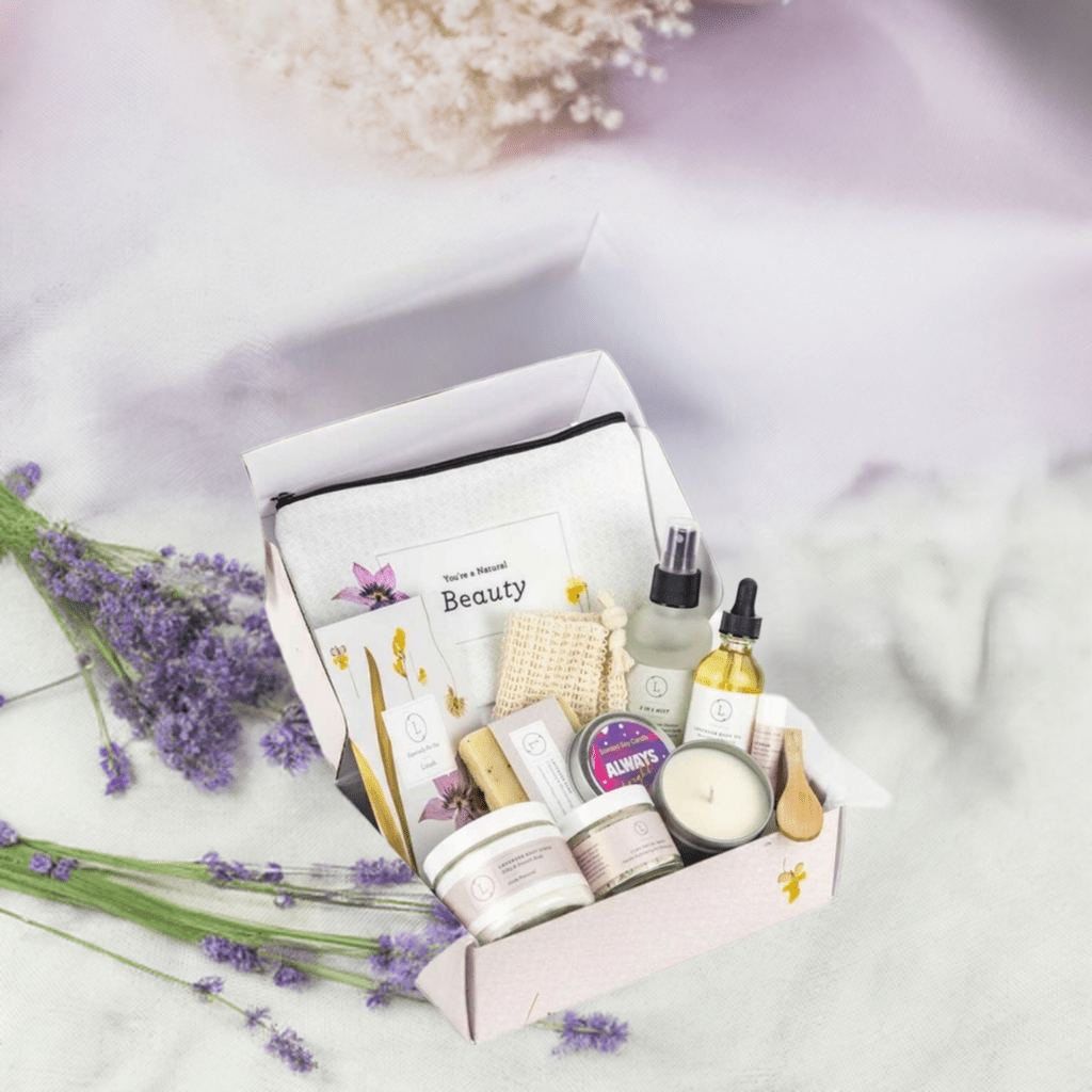 Lizush Lavender Spa Gift Box - Natural Bath & Body Relaxation Set for Friends