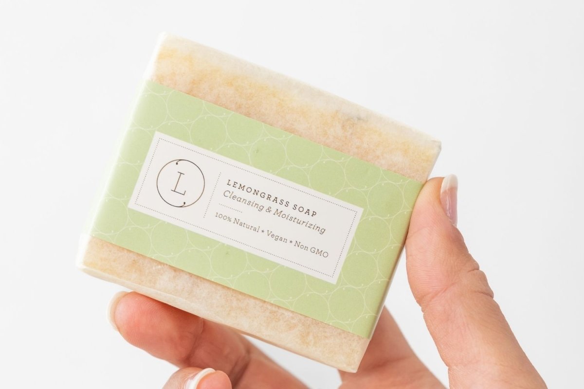 Lizush Lemongrass Cold Process Soap Bar - Natural Essential Oil (4oz)