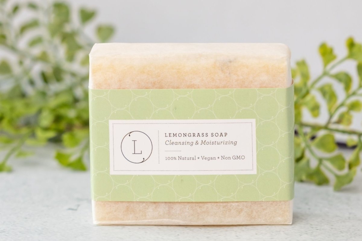 Lizush Lemongrass Cold Process Soap Bar - Natural Essential Oil (4oz)