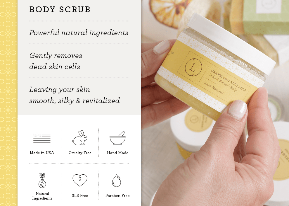 Lizush Natural Grapefruit Body Oil & Sea Salt Scrub Gift Set - 2oz & 9oz