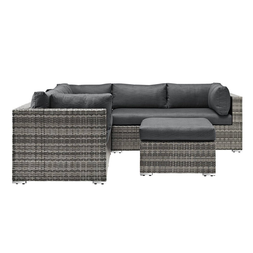 
                      
                        Walker Edison Lola 4-Piece Rattan Patio Sectional - lily & onyx
                      
                    