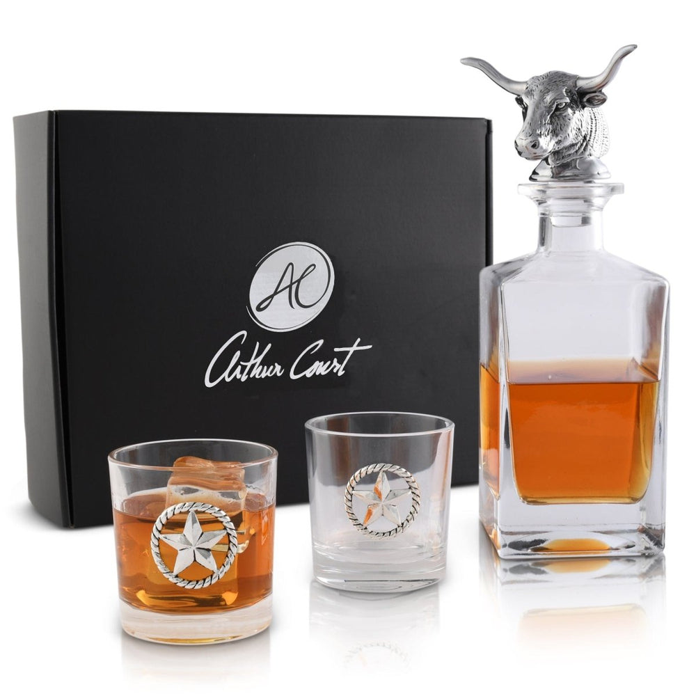 
                      
                        Arthur Court Designs Longhorn Decanter Set with Pair of Glasses - lily & onyx
                      
                    