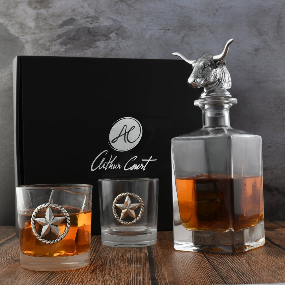 
                      
                        Arthur Court Designs Longhorn Decanter Set with Pair of Glasses - lily & onyx
                      
                    