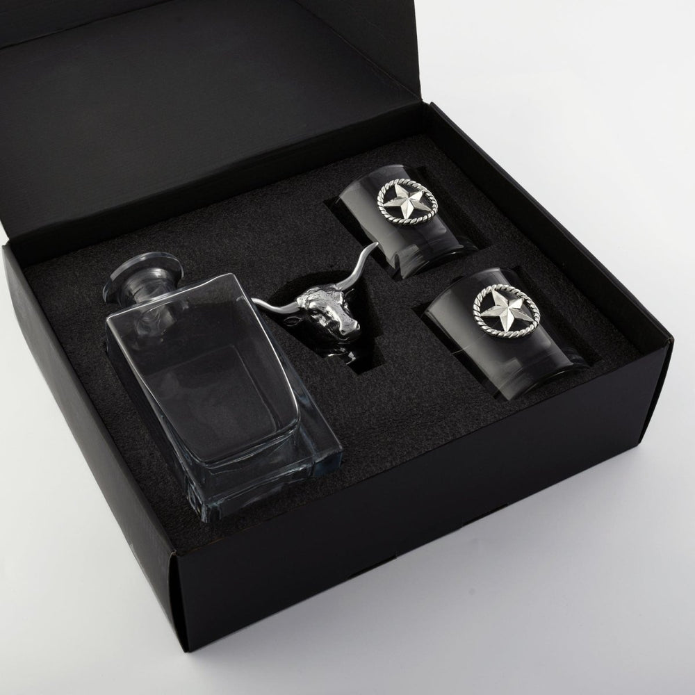 
                      
                        Arthur Court Designs Longhorn Decanter Set with Pair of Glasses - lily & onyx
                      
                    