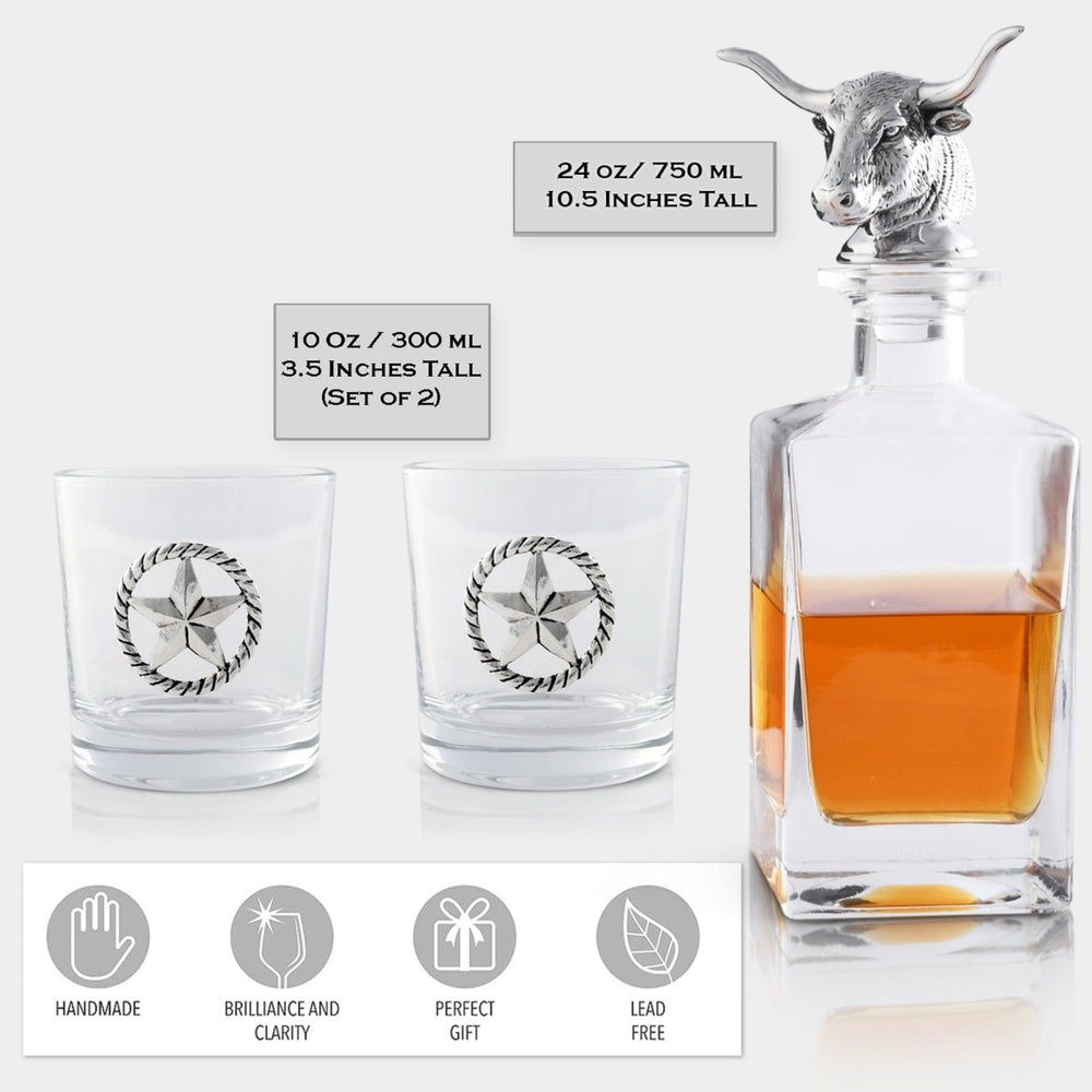
                      
                        Arthur Court Designs Longhorn Decanter Set with Pair of Glasses - lily & onyx
                      
                    