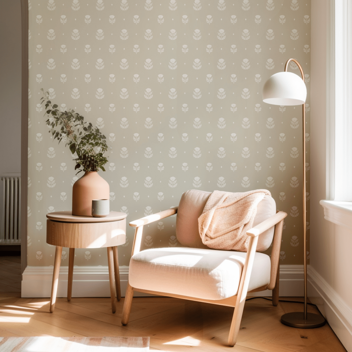 Loomwell Home Goods Delaney Peel and Stick Wallpaper - Removable Floral Design