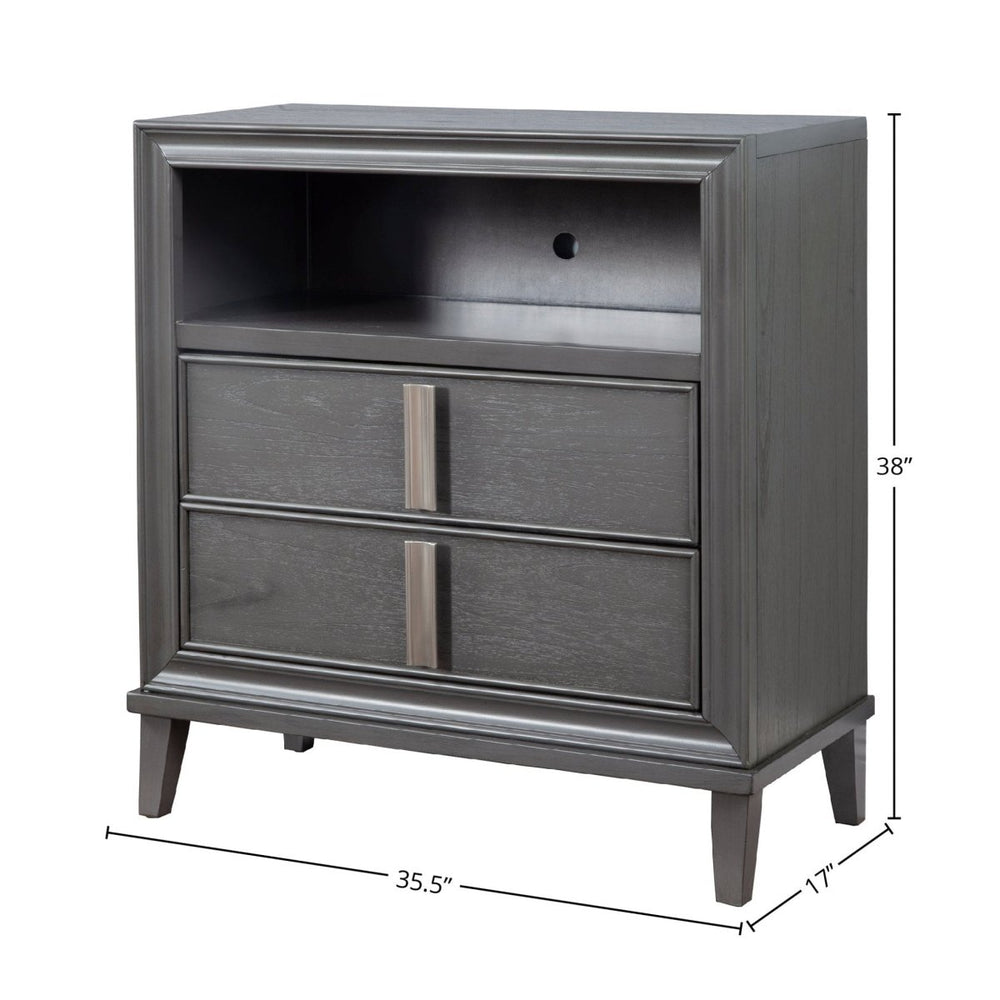 
                      
                        Alpine Furniture Lorraine Media Chest, Dark Grey - lily & onyx
                      
                    