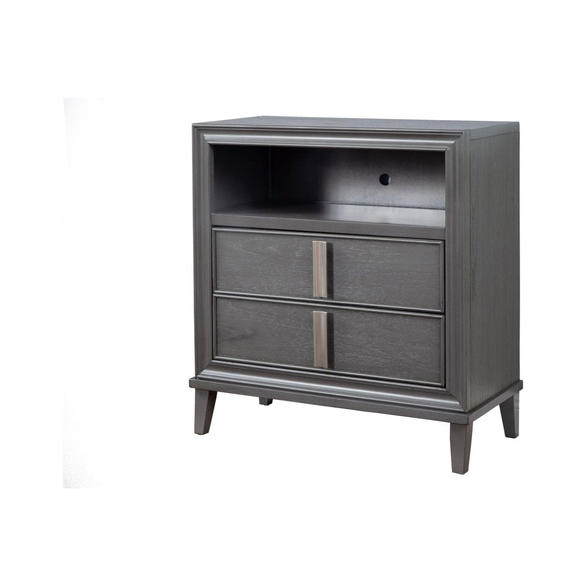 Alpine Furniture Lorraine Media Chest, Dark Grey - lily & onyx