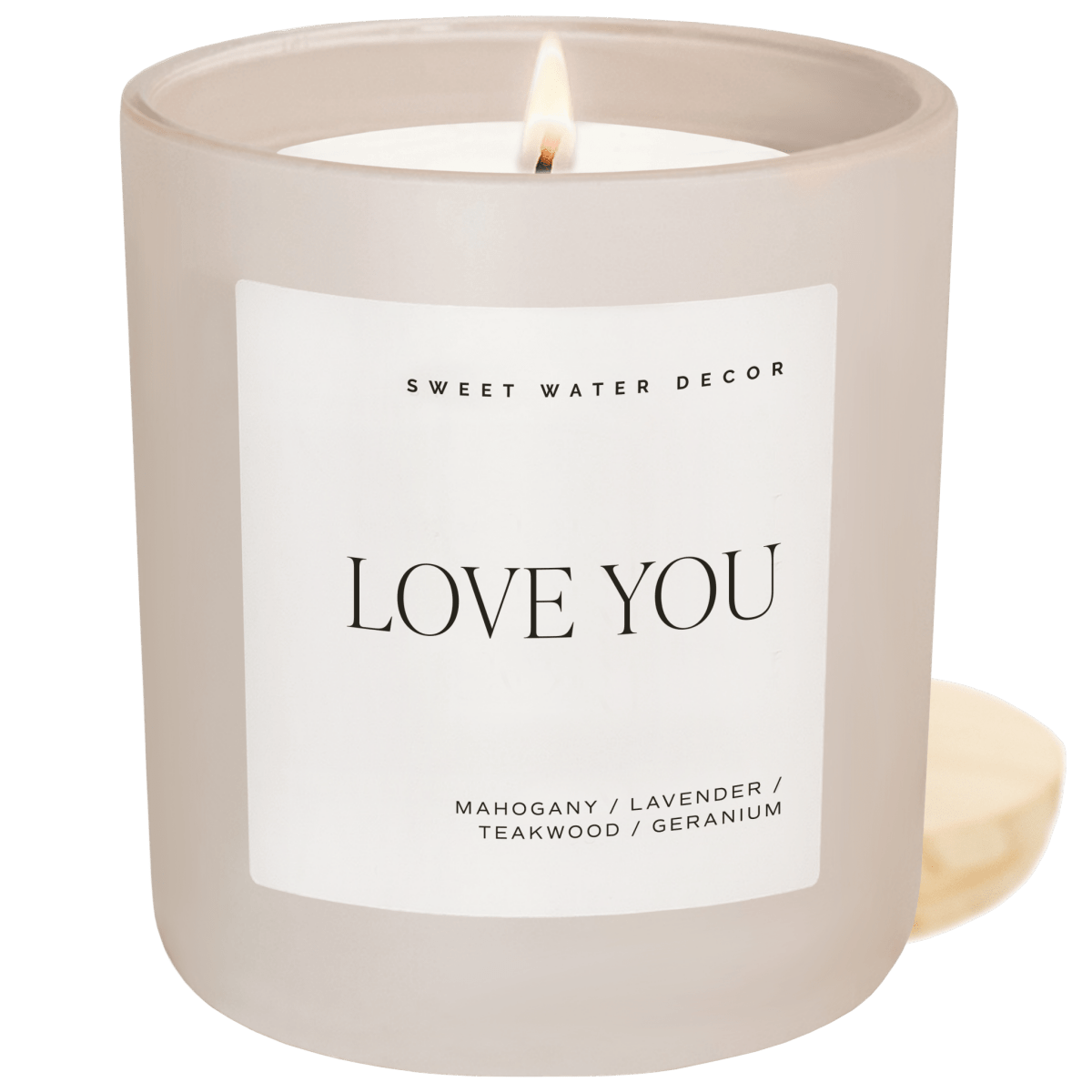 Sweet Water Decor Love You Soy Candle - Tan Matte Jar - 15 oz - lily & onyx