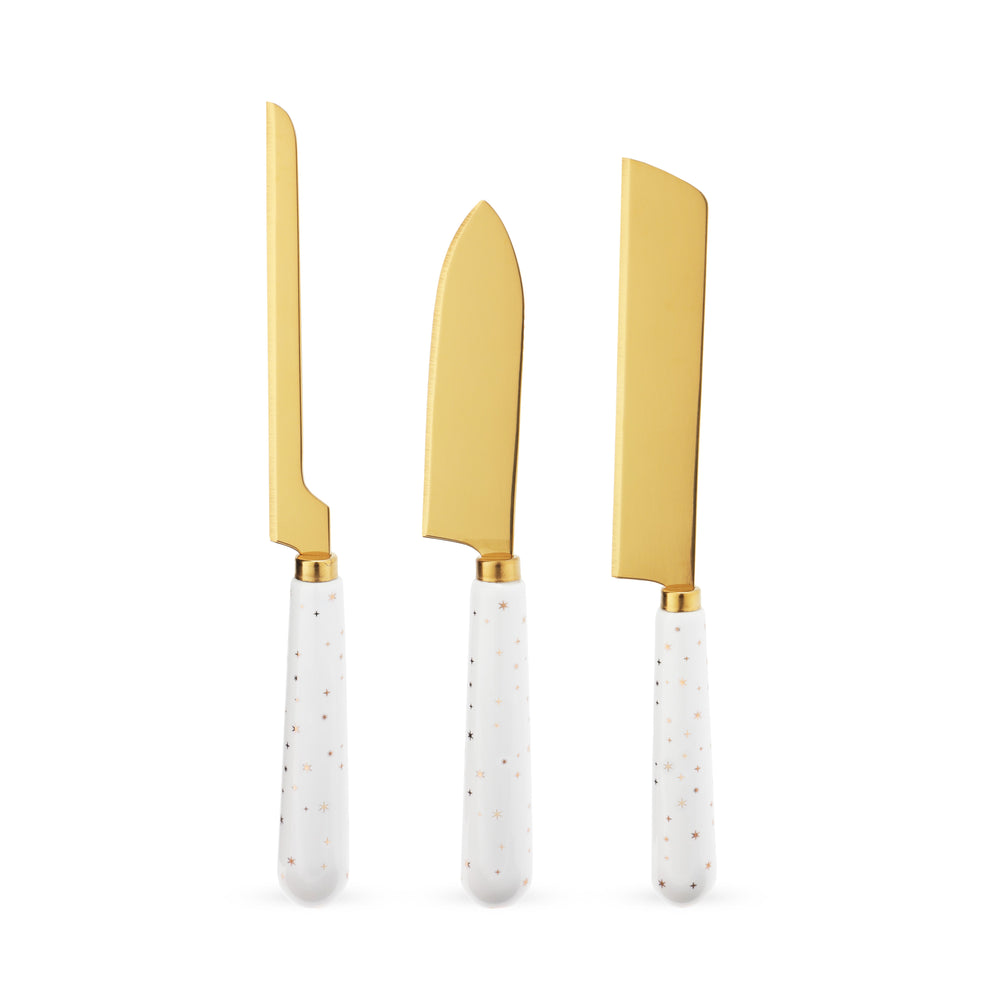 Starlight Stainless Steel Cheese Knives, Set of 3