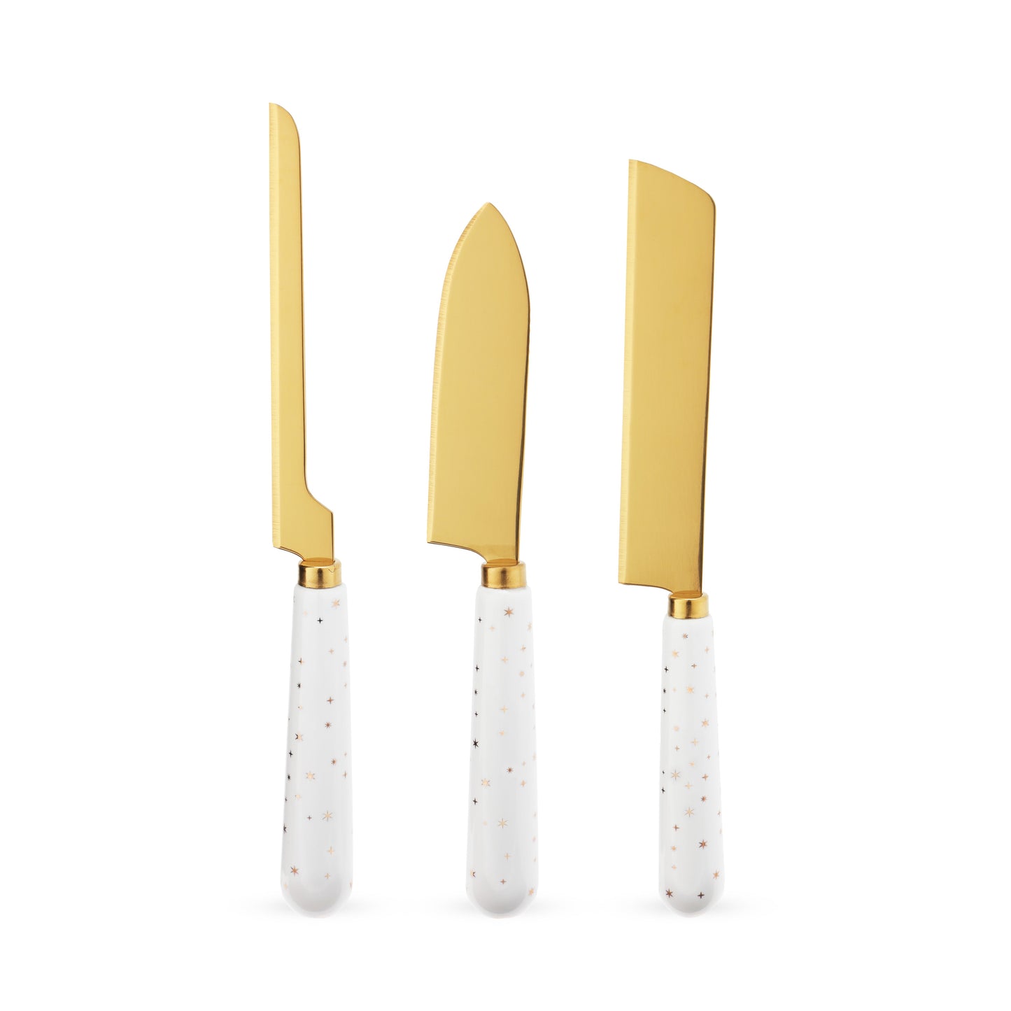 Starlight Stainless Steel Cheese Knives, Set of 3