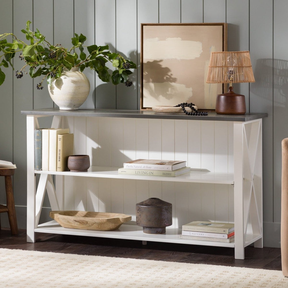 
                      
                        Walker Edison Lucas Farmhouse Shelf, White & Gray - lily & onyx
                      
                    