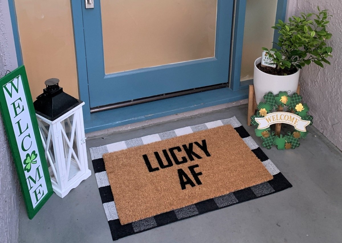 Nickel Designs Custom Doormats LUCKY AF Funny St. Patrick's Doormat - lily & onyx