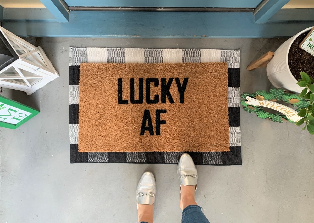 Nickel Designs Custom Doormats LUCKY AF Funny St. Patrick's Doormat - lily & onyx