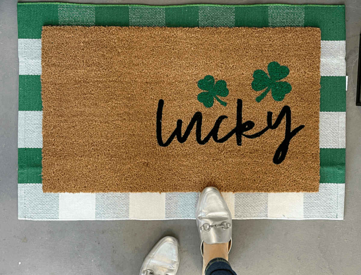 Nickel Designs Custom Doormats Lucky Shamrock St. Patrick's Day Doormat - lily & onyx