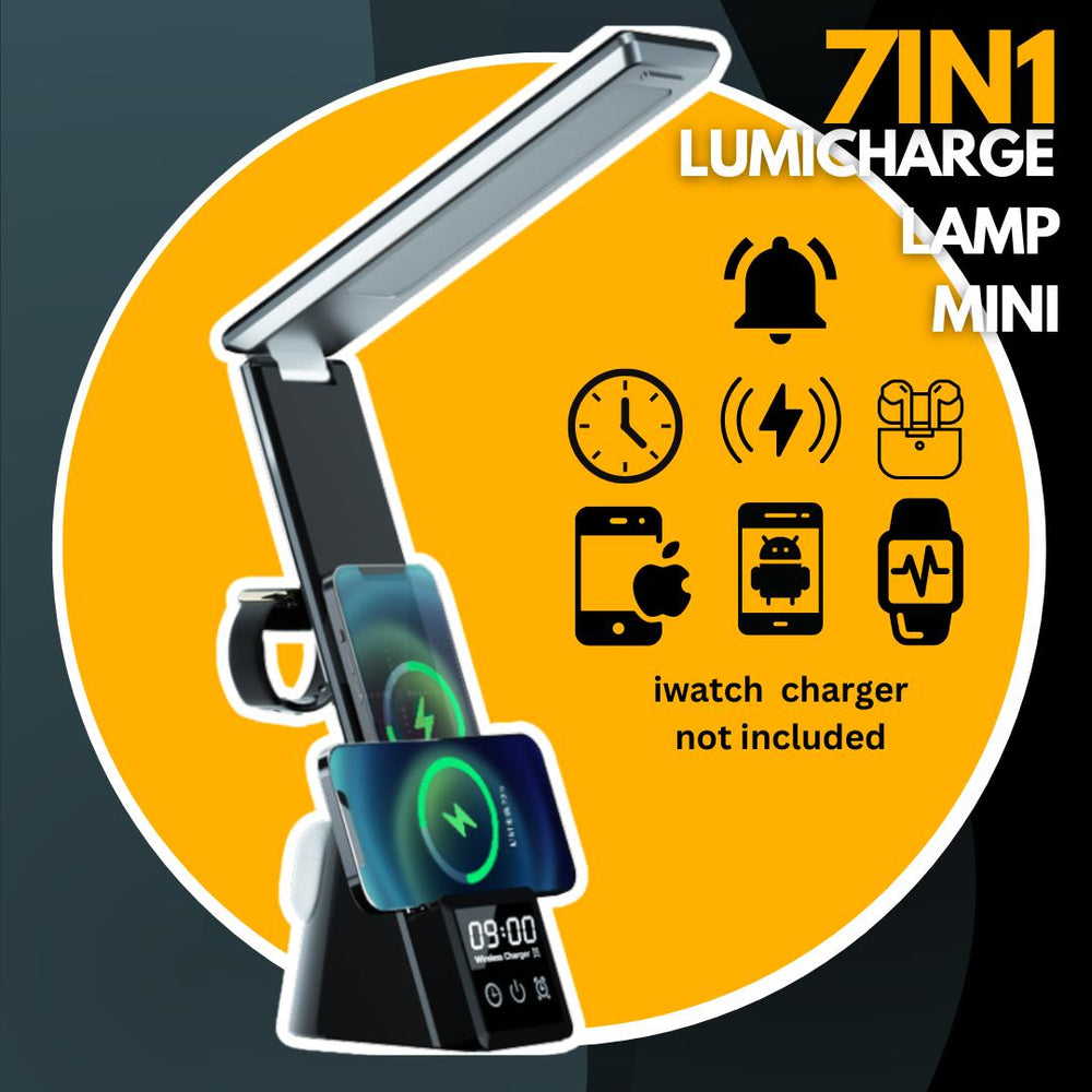 Lumicharge Lumi - Mini | 7 - in - 1 Multifunctional LED Desk Lamp with Wireless Charger - lily & onyx