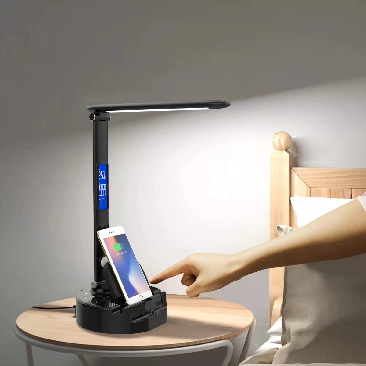 Lumicharge Lumicharge III | LED Desk Lamp with Wireless Charger, Bluetooth Speaker & App - Controls - lily & onyx