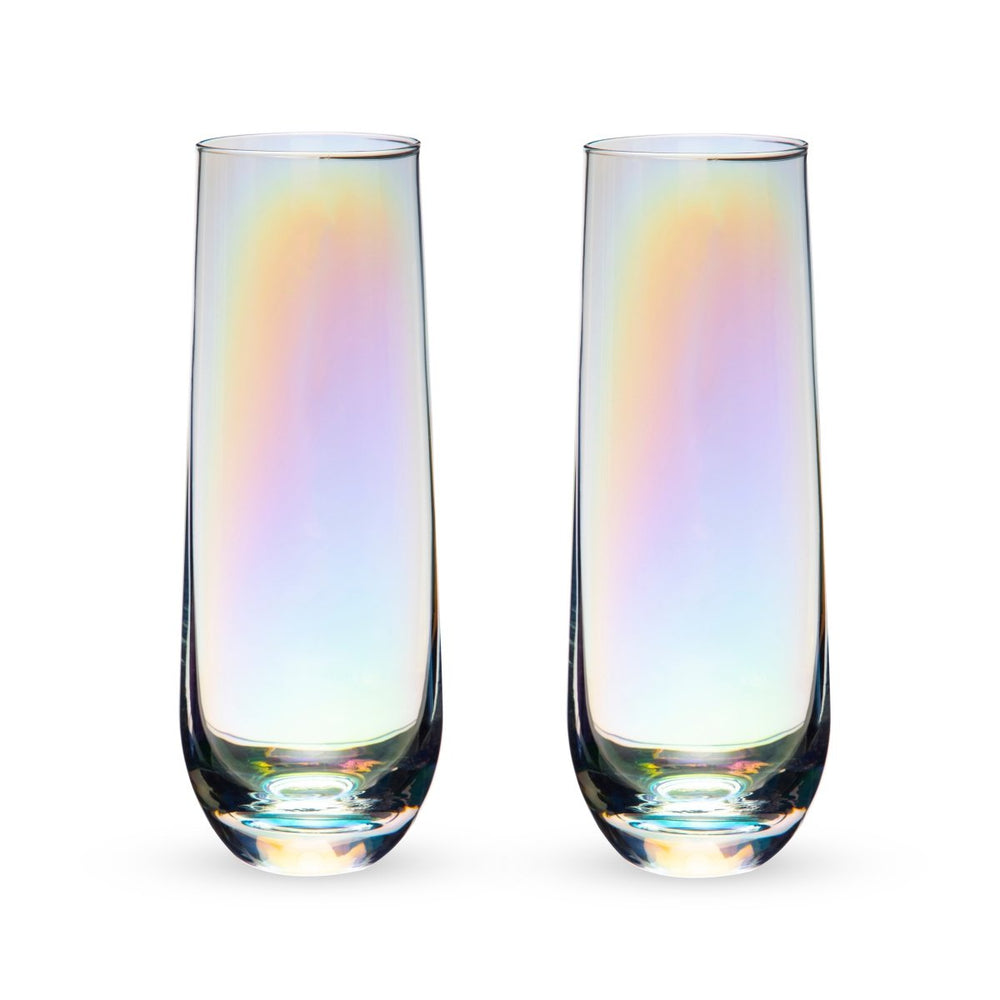 Twine Living Luster Stemless Champagne Flutes, Set of 2 - lily & onyx