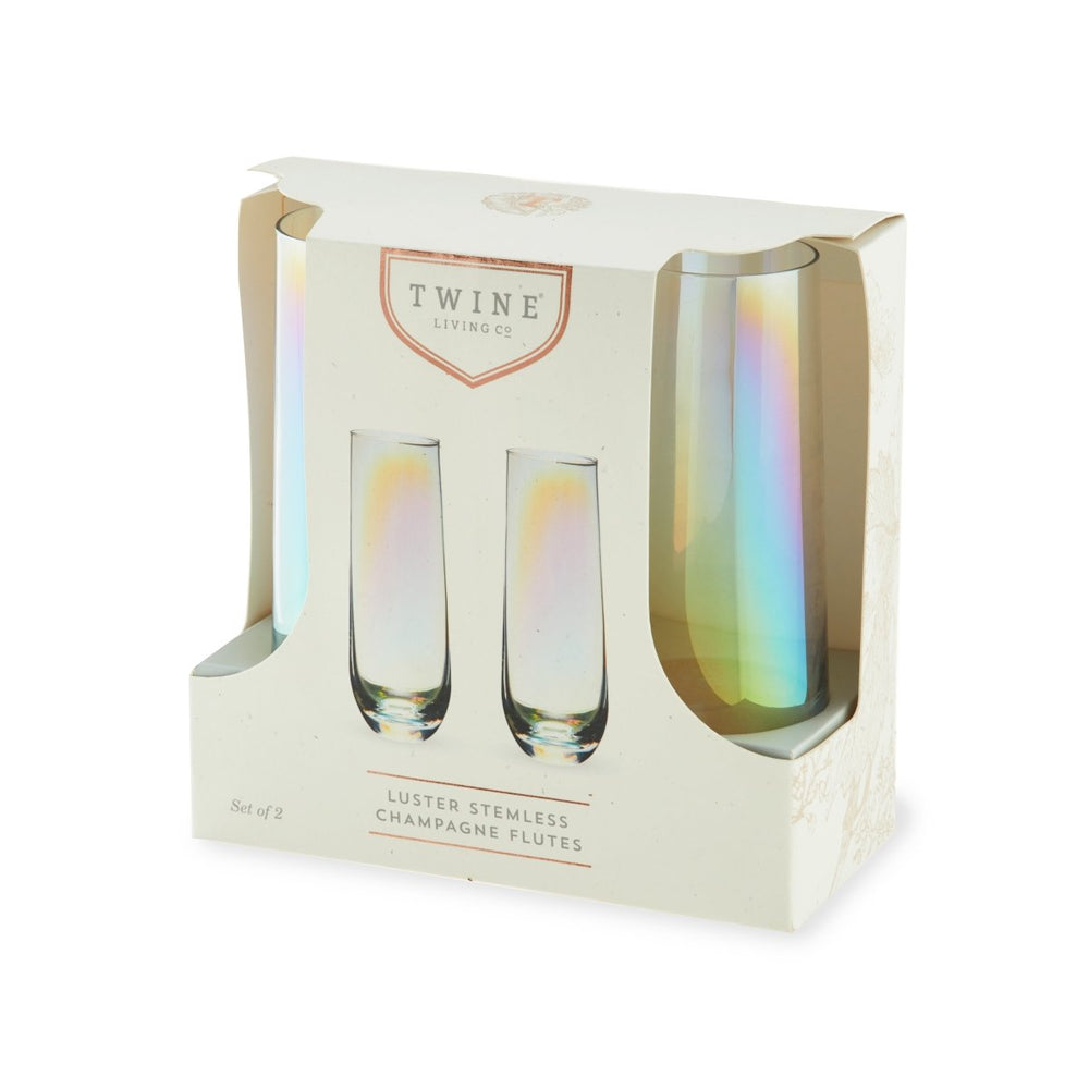 
                      
                        Twine Living Luster Stemless Champagne Flutes, Set of 2 - lily & onyx
                      
                    