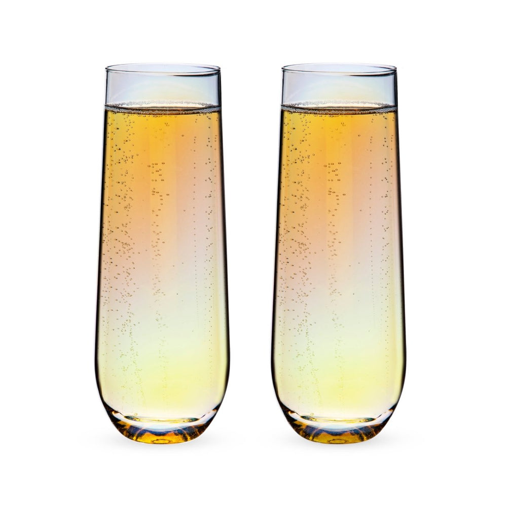 
                      
                        Twine Living Luster Stemless Champagne Flutes, Set of 2 - lily & onyx
                      
                    
