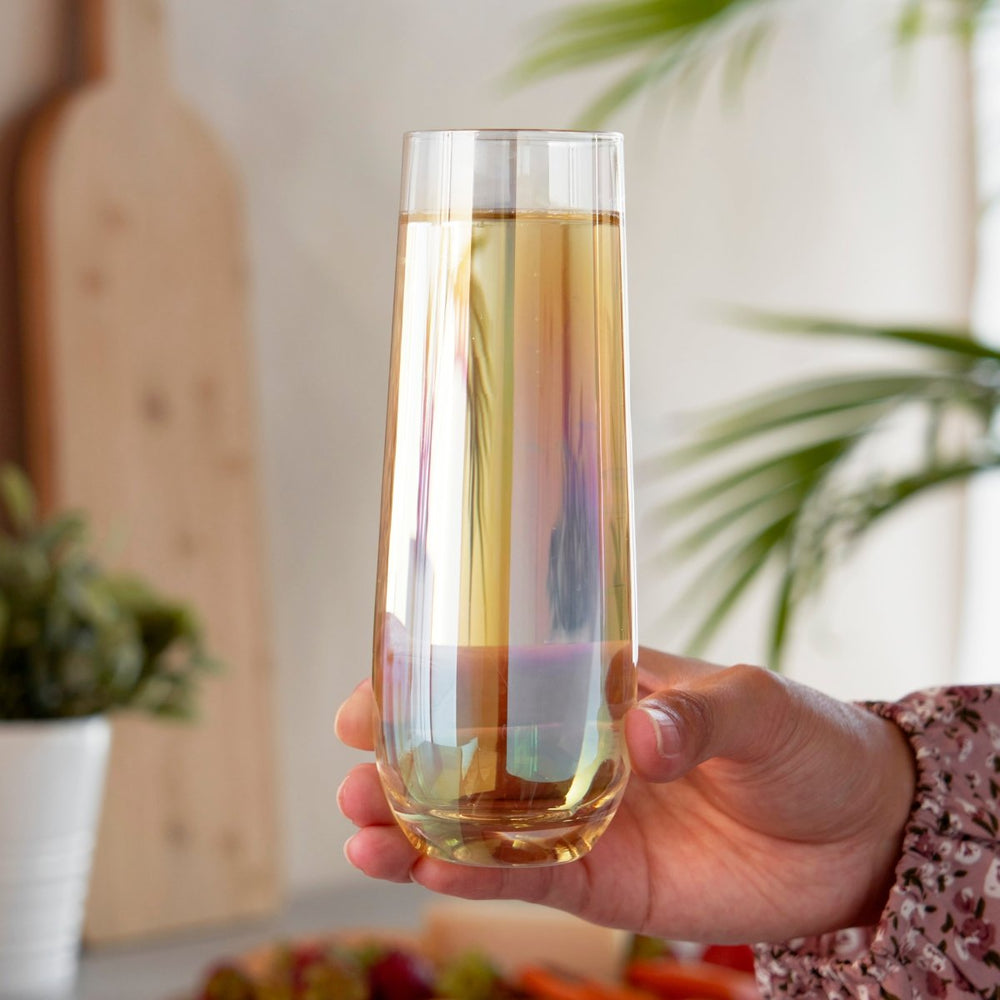 
                      
                        Twine Living Luster Stemless Champagne Flutes, Set of 2 - lily & onyx
                      
                    