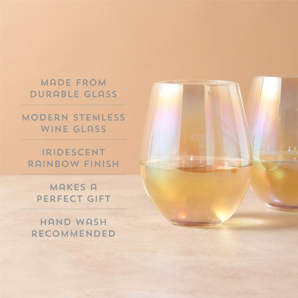 
                      
                        Twine Living Luster Stemless Wine Glasses, Set of 2 - lily & onyx
                      
                    
