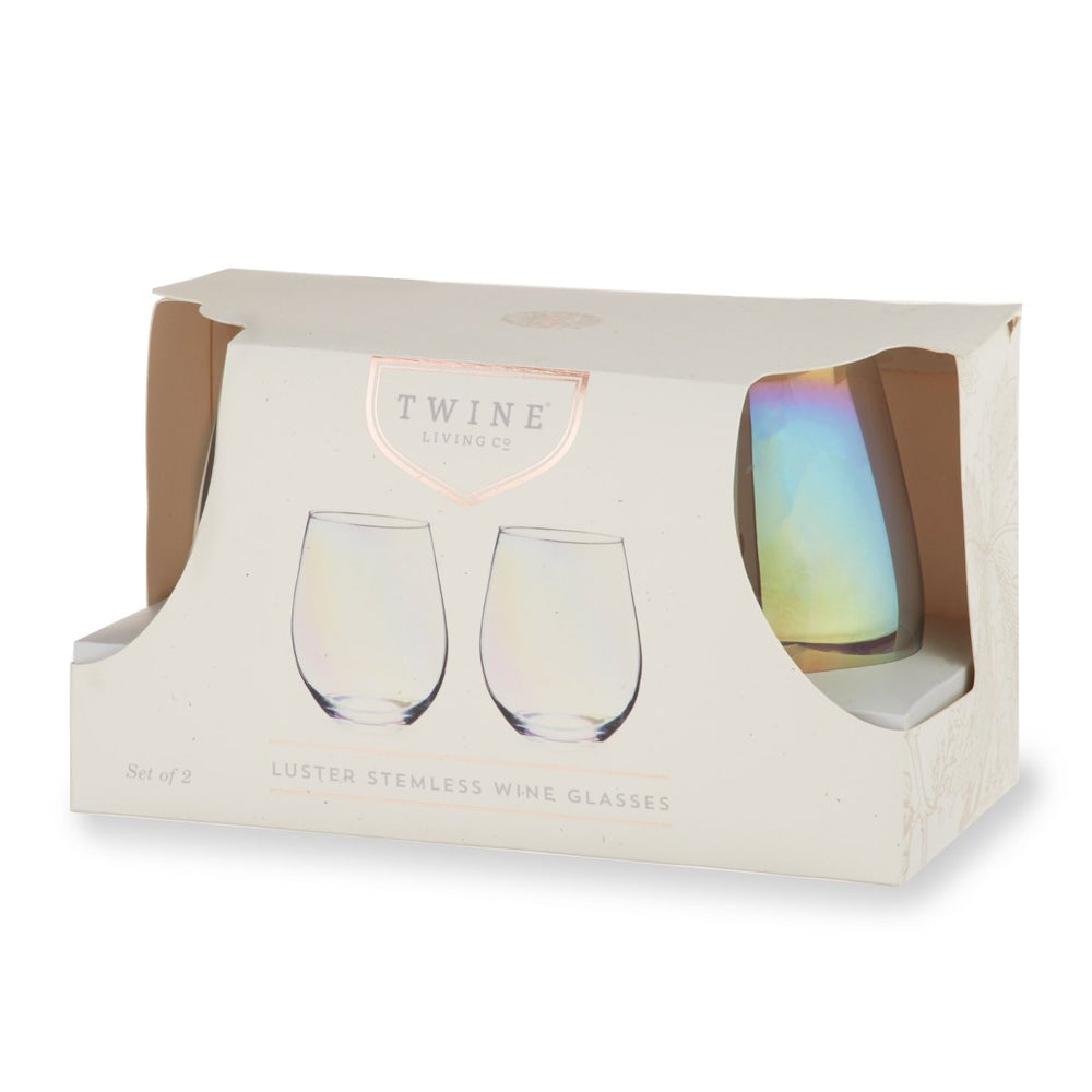 
                      
                        Twine Living Luster Stemless Wine Glasses, Set of 2 - lily & onyx
                      
                    
