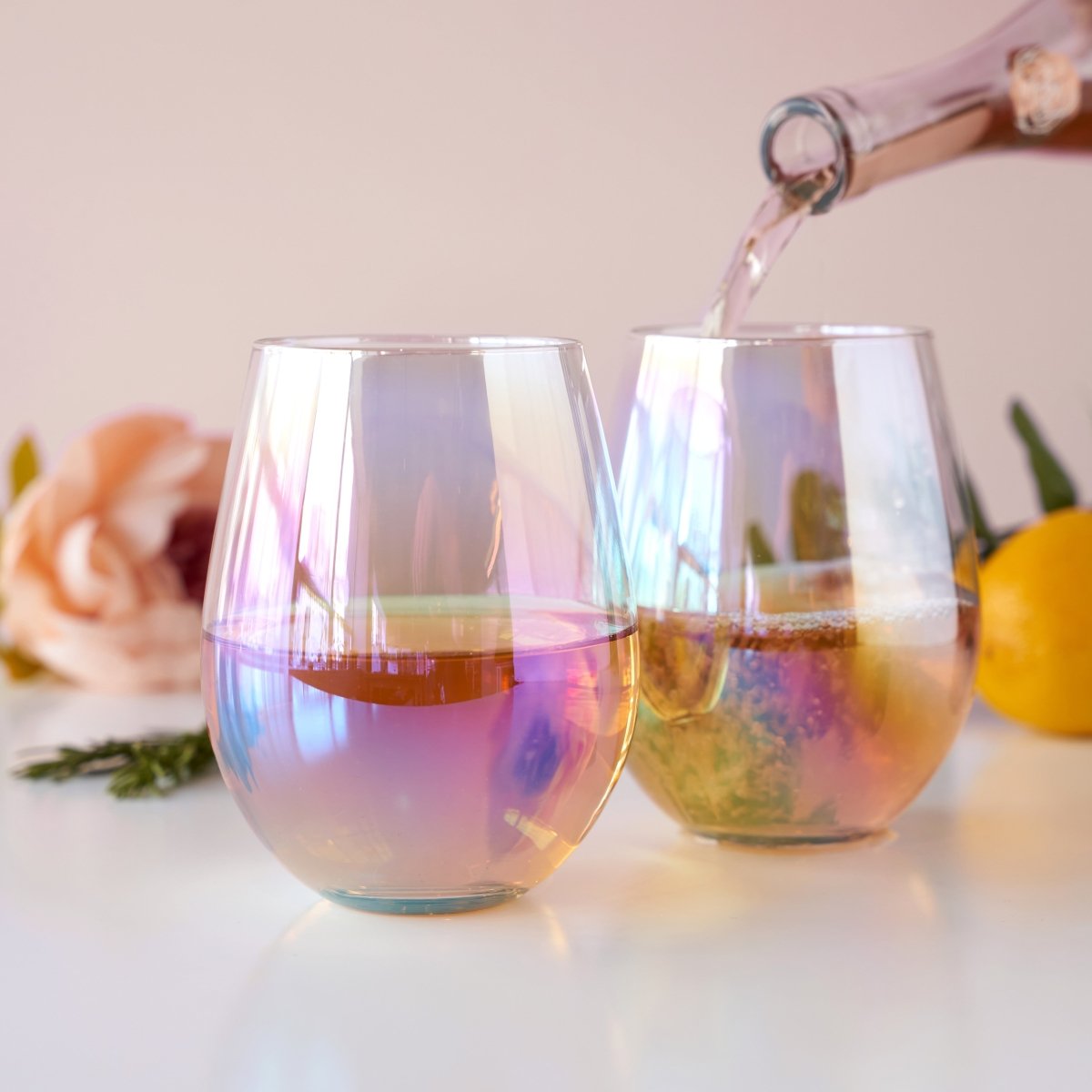 Twine Living Luster Stemless Wine Glasses, Set of 2 - lily & onyx