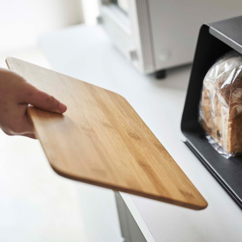 
                      
                        Steel Bread Box with Wood Cutting Board Lid
                      
                    
