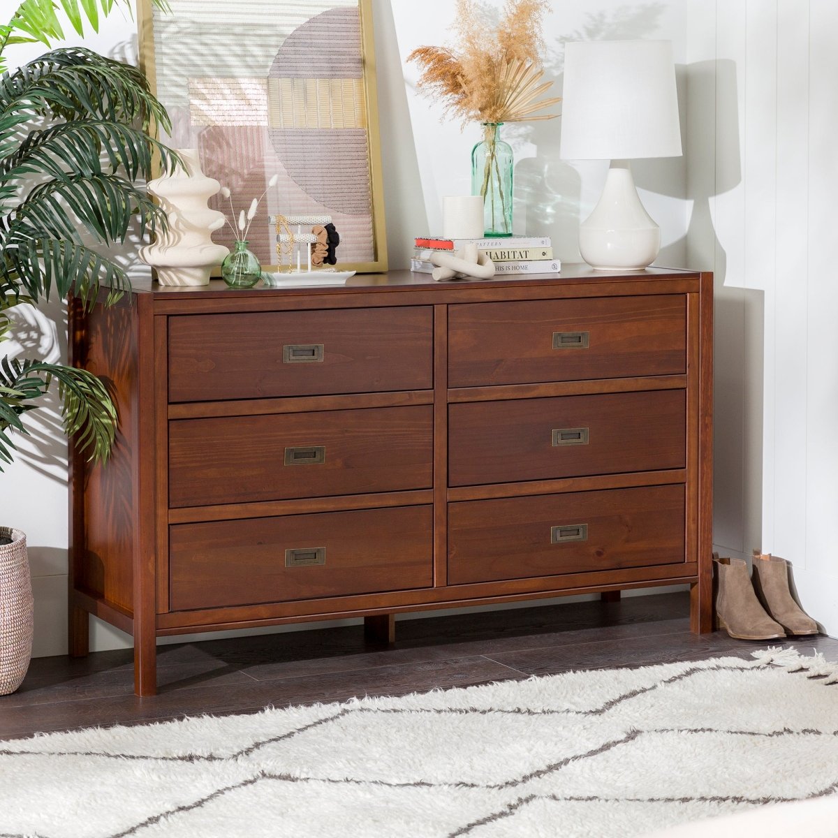 Walker Edison Lydia Solid Wood Modern Contemporary Dresser - lily & onyx