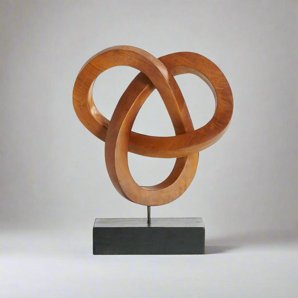 Mabini™ Abstract Teak Wood Sculpture in brown